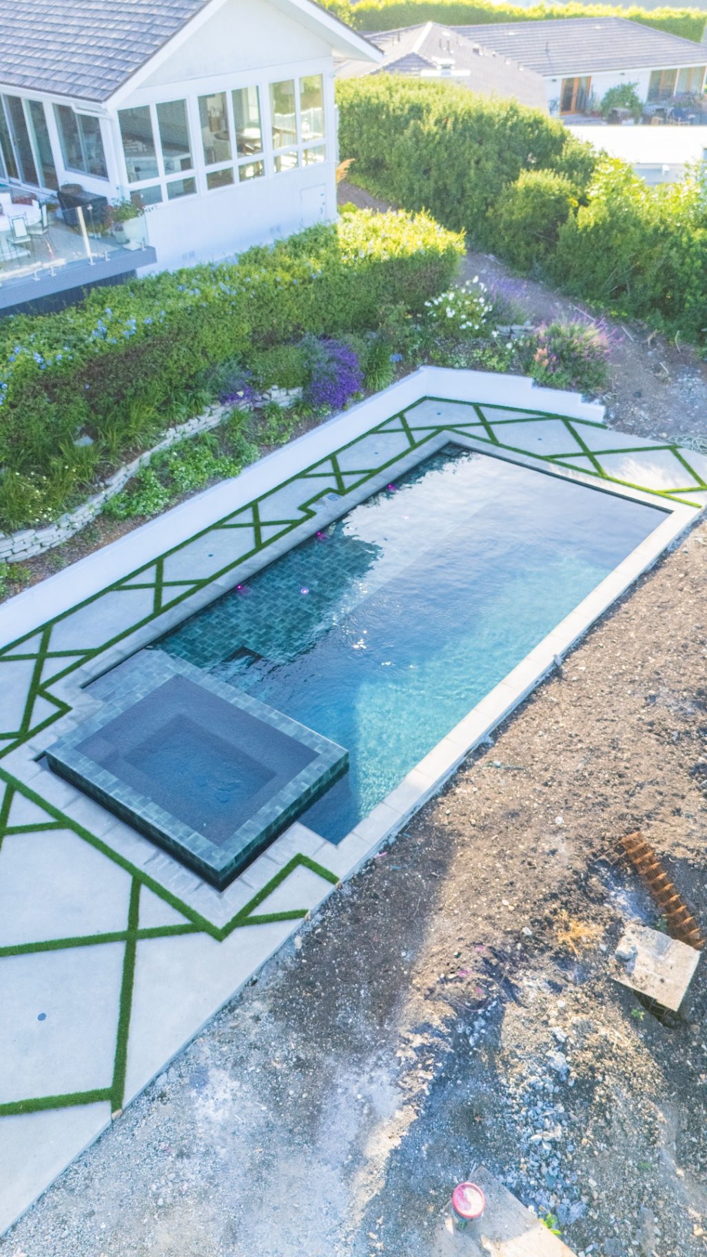 Modern pool with efficient heating system