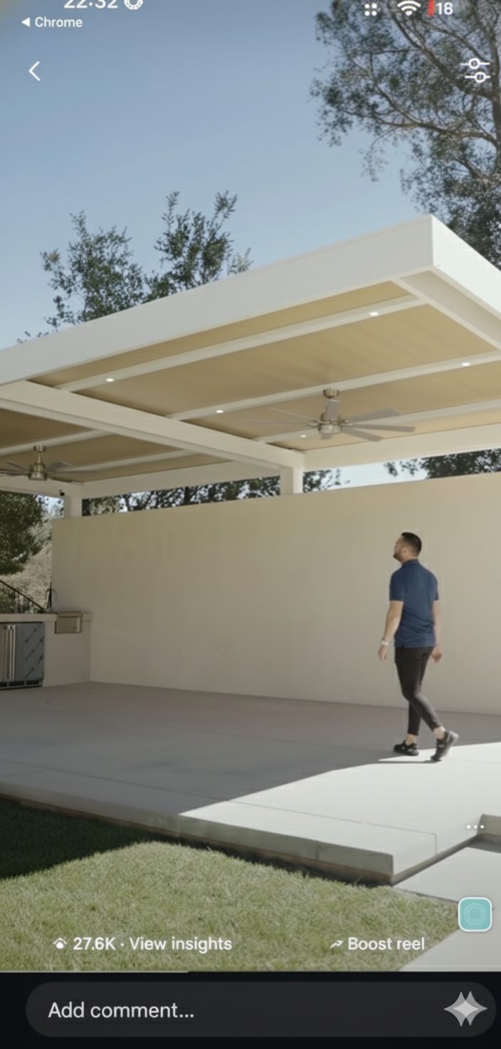 Custom solid roof pergola - Moda Outdoor Living