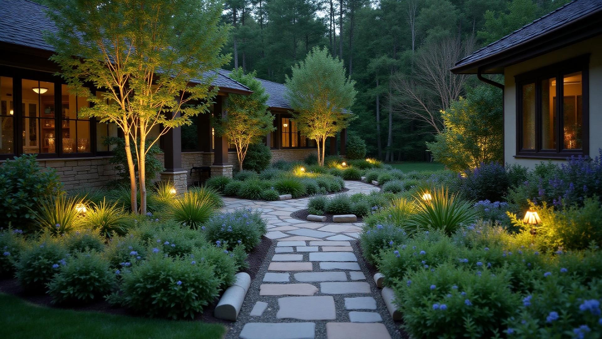 Modern front yard landscaping design in Southern California