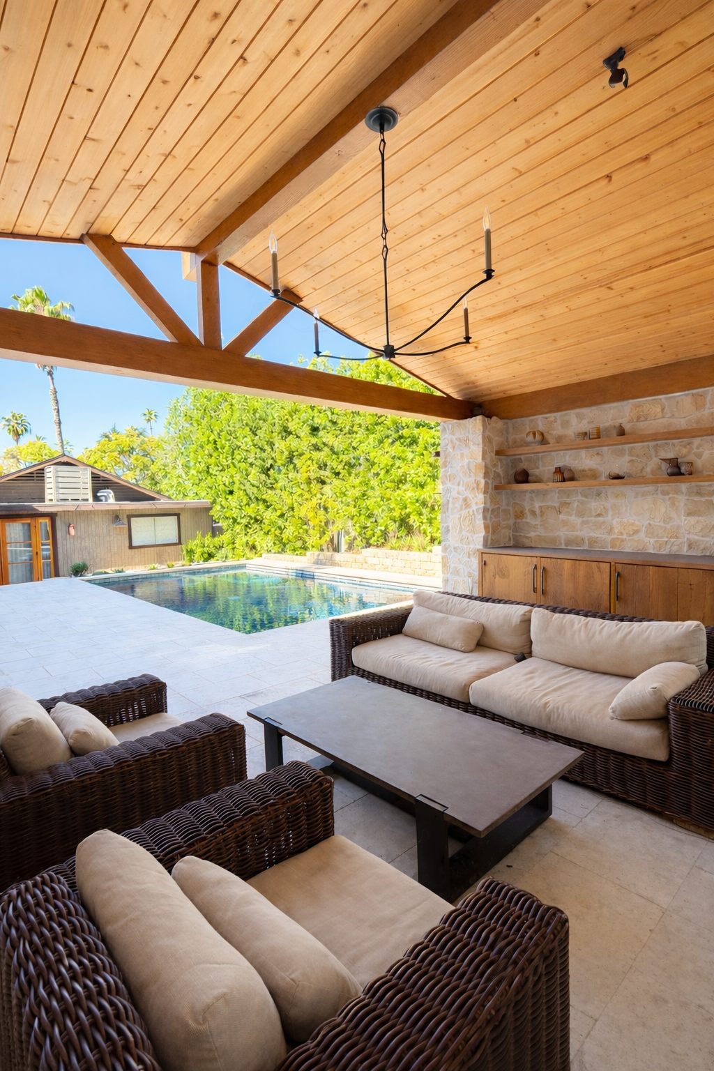 3D render of an outdoor living space showing complete design vision for budgeting